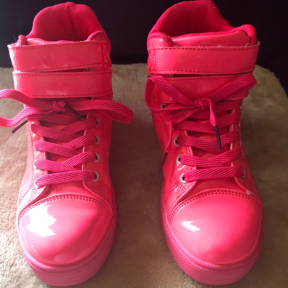 COPY - 🆕 Hot Pink patent leather high top sneakers